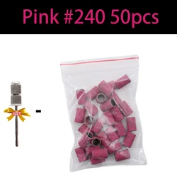 Vibrant Multi - Grit Nail Drill Sanding Bands (Pink 240 50pcs)