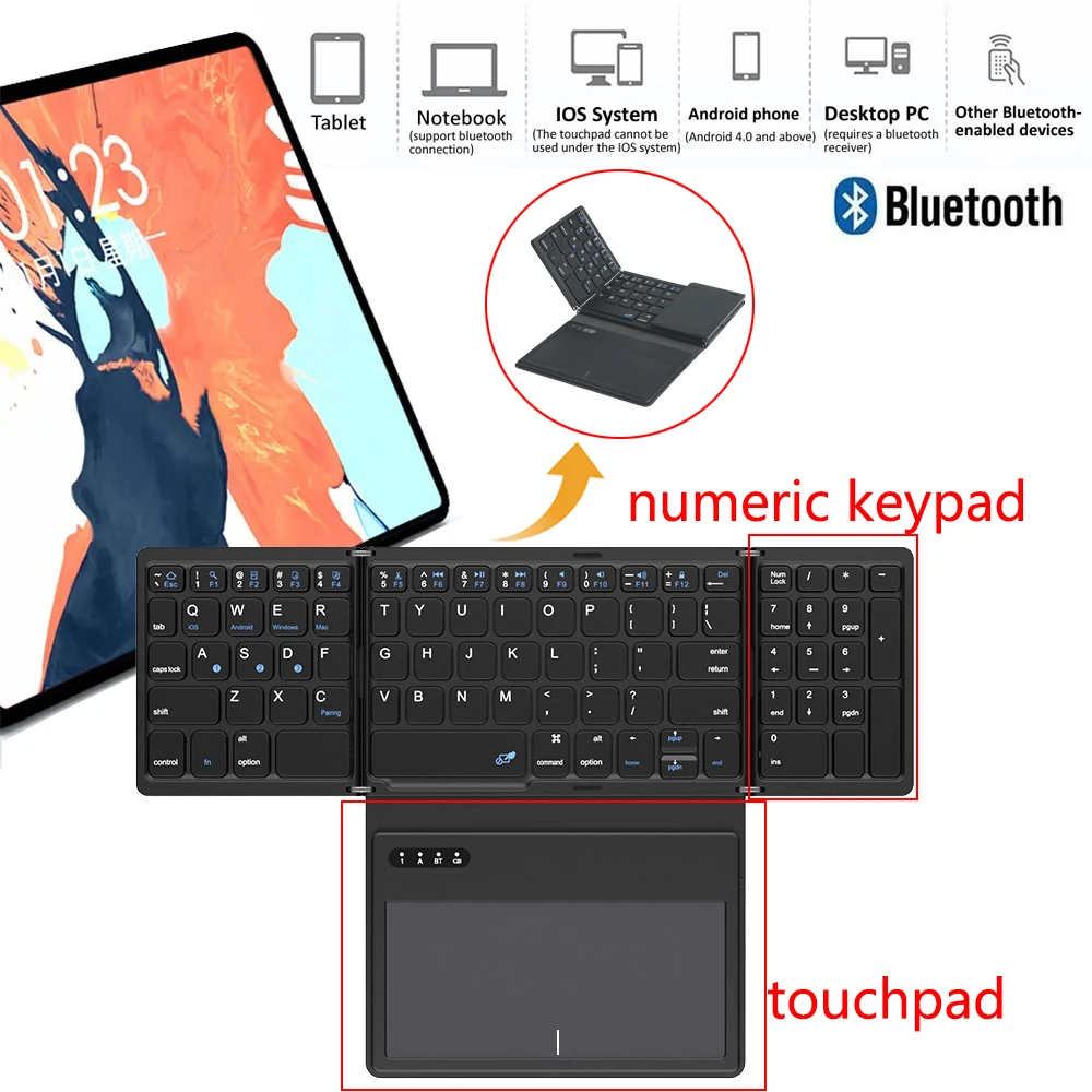 Teclado Bluetooth Teclado para celular mini tablet keyboards wireless