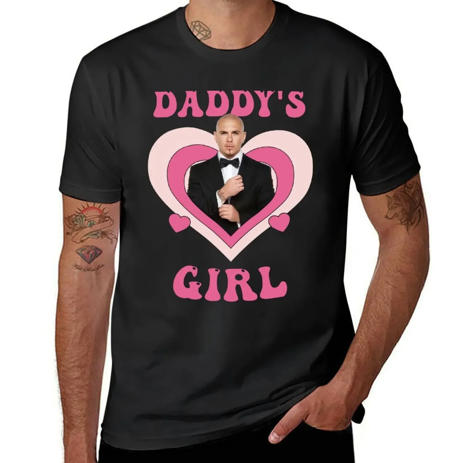 Daddys Girl Pitbull Mr Worldwide T-Shirt Oversize T-Shirt Anime Per Uomo Cotone