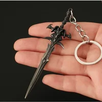 9cm World of Warcraft Frostmourne Weapon Keychains Alloy Swords Karambit  Model Peripheral Butterfly Knife Melee Gift Toys Game 2
