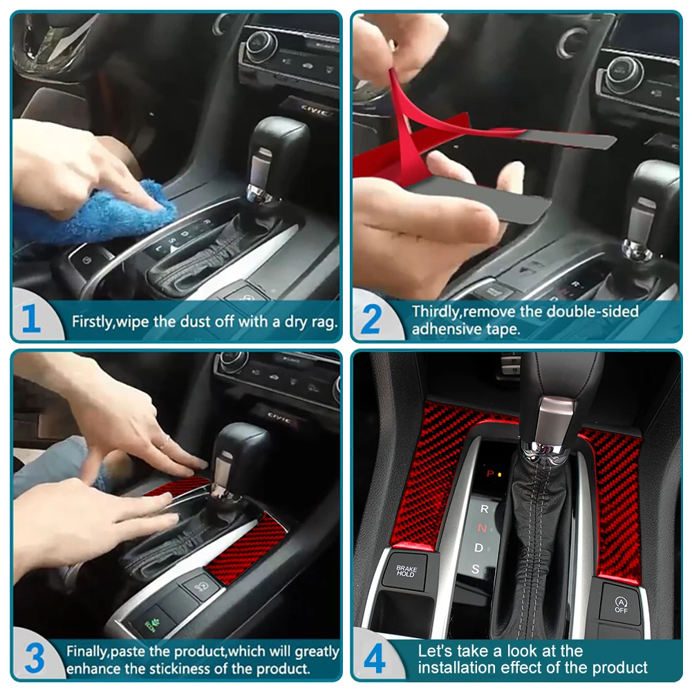 Chevrolet Thorold 1500/GMC Sierra 1500 2014-2018 용 자동차 인테리어 모조 탄소 섬유 장식 스티커 액세서리