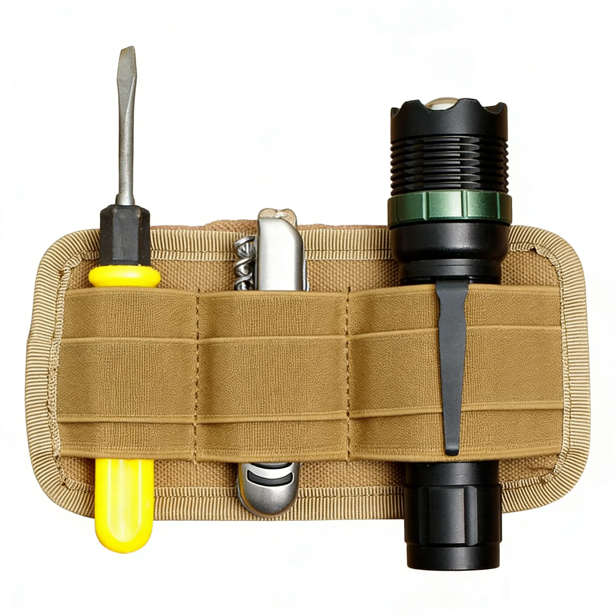Taktische Klettverschluss-Tasche EDC Innenfach-Organizer Modulare Einsatztasche Stift- und Taschenlampenhalter – Detail 1