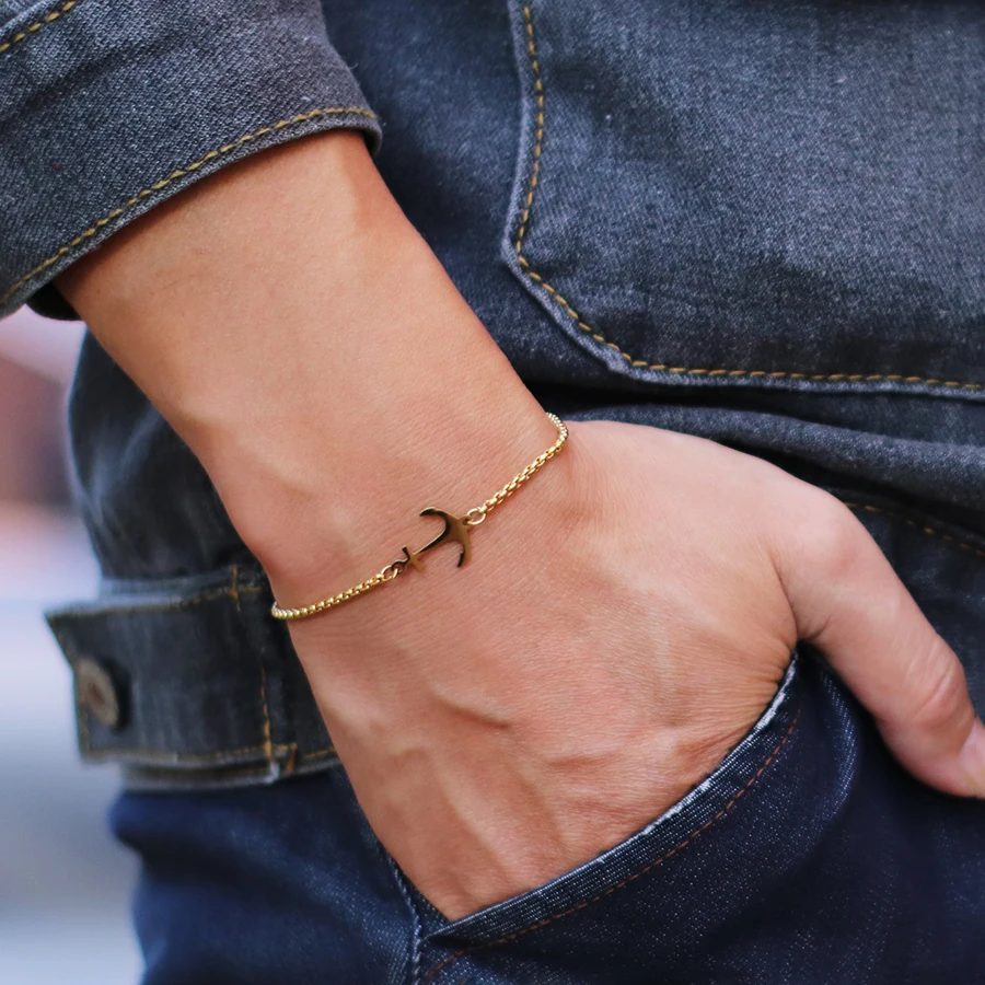 Stainless Steel Cuban Chain Link Bracelet for Men