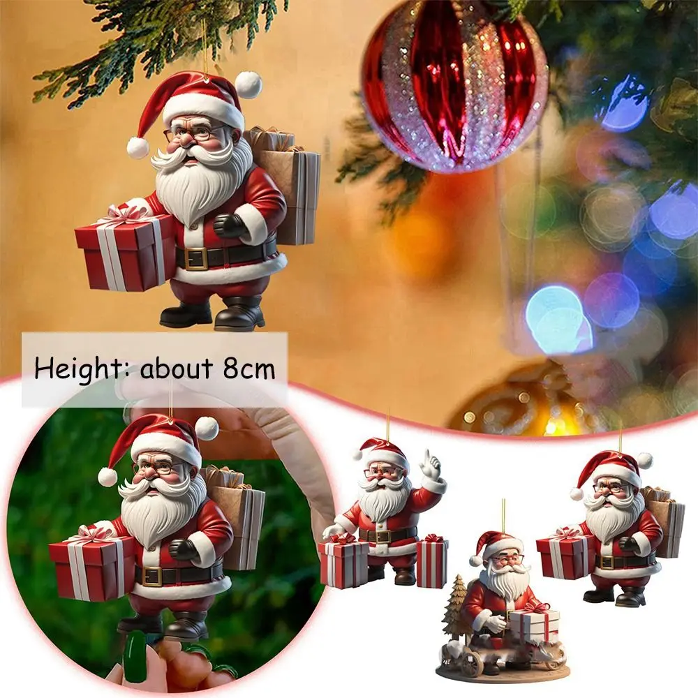 Acrylic Mini Santa Claus Christmas Tree Decoration