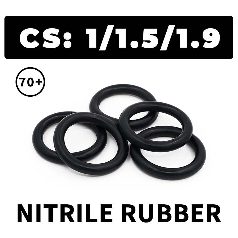 Rubber O Rings 70A NBR Thickness CS1/1.5/1.9mm O-ring Nitrile rubber sealing gasket rubber washer ring in specifications