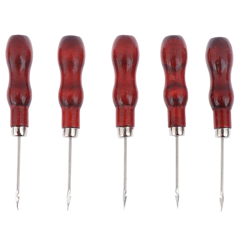 5Pcs Awl Pricker Hole Maker Punch Sewing Stitching Leather Craft Leather Crochet for DIY Handmade leather hole punch leather craft tools