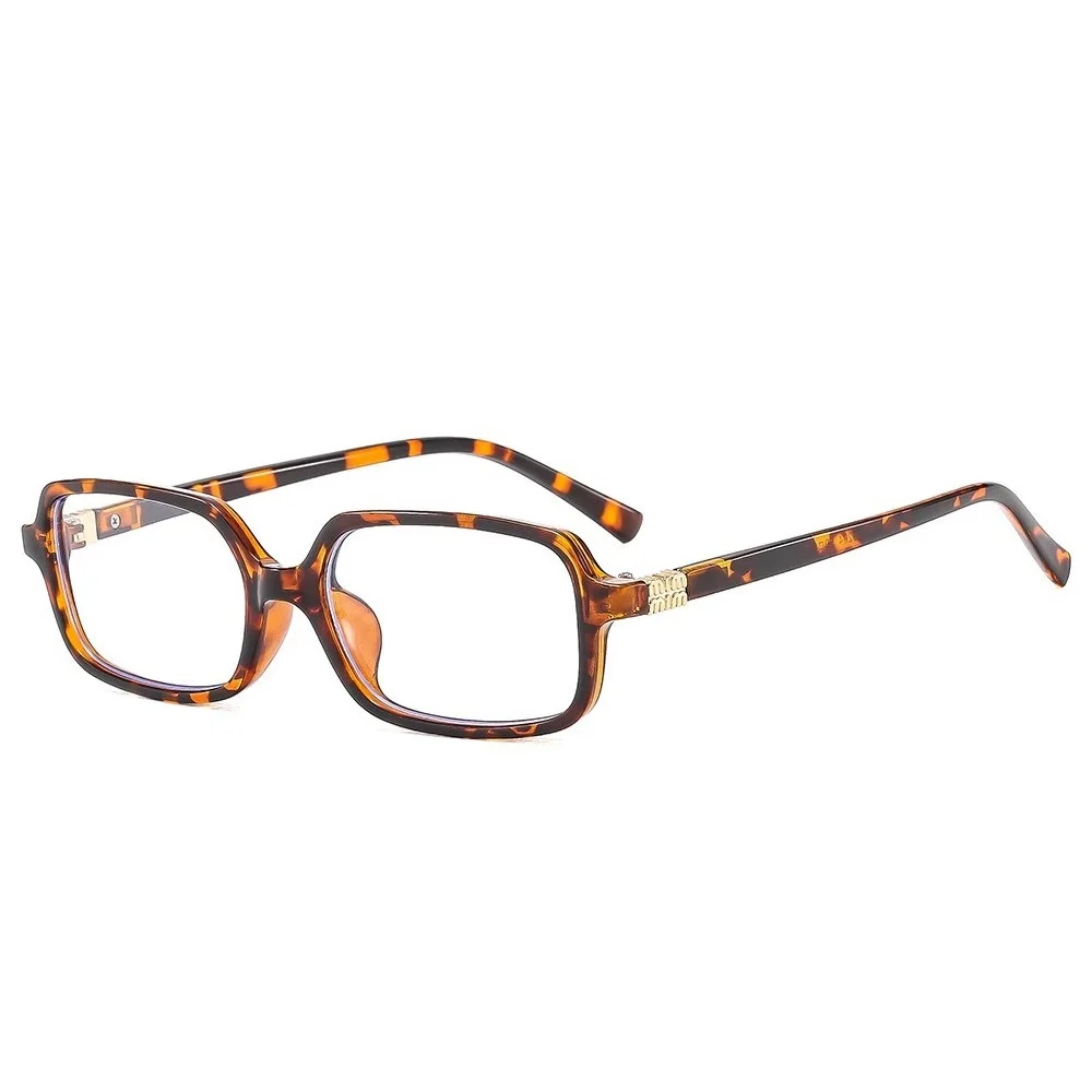 Vintage Rechteck Sonnenbrille Frauen 2024, Marke Designer Kleine Oval Anti Blaues Licht Gläser Retro Mode Männer Leopard Eyegalsses