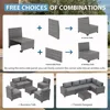 Rattan Patio Sectional Sofa Conversation Set with Coffee Table, PE Wicker L-Shaped Sofa Set for Garden, Garden Sofas 4