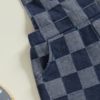 Plaid Baby Suspender Romper 1