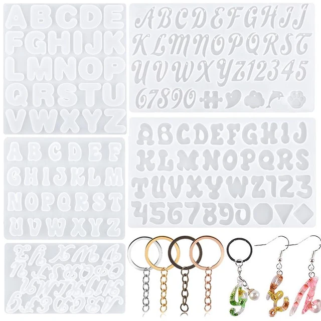 Alphabet Resin Molds Kit Backward Letter Number Silicone Casting Molds  Resin Epoxy Molds For Keychain Making Pendant Jewelry DIY