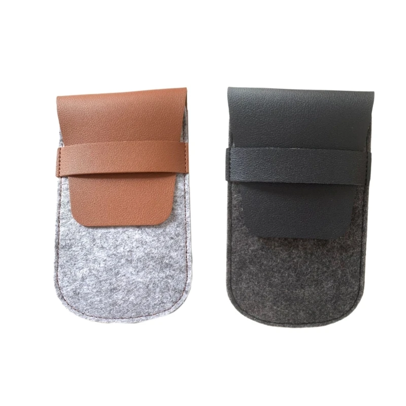 

Portable Watch Felt PU Leather Storage Bag Single Watch Travel Case for Men and Women Unisex Ornament