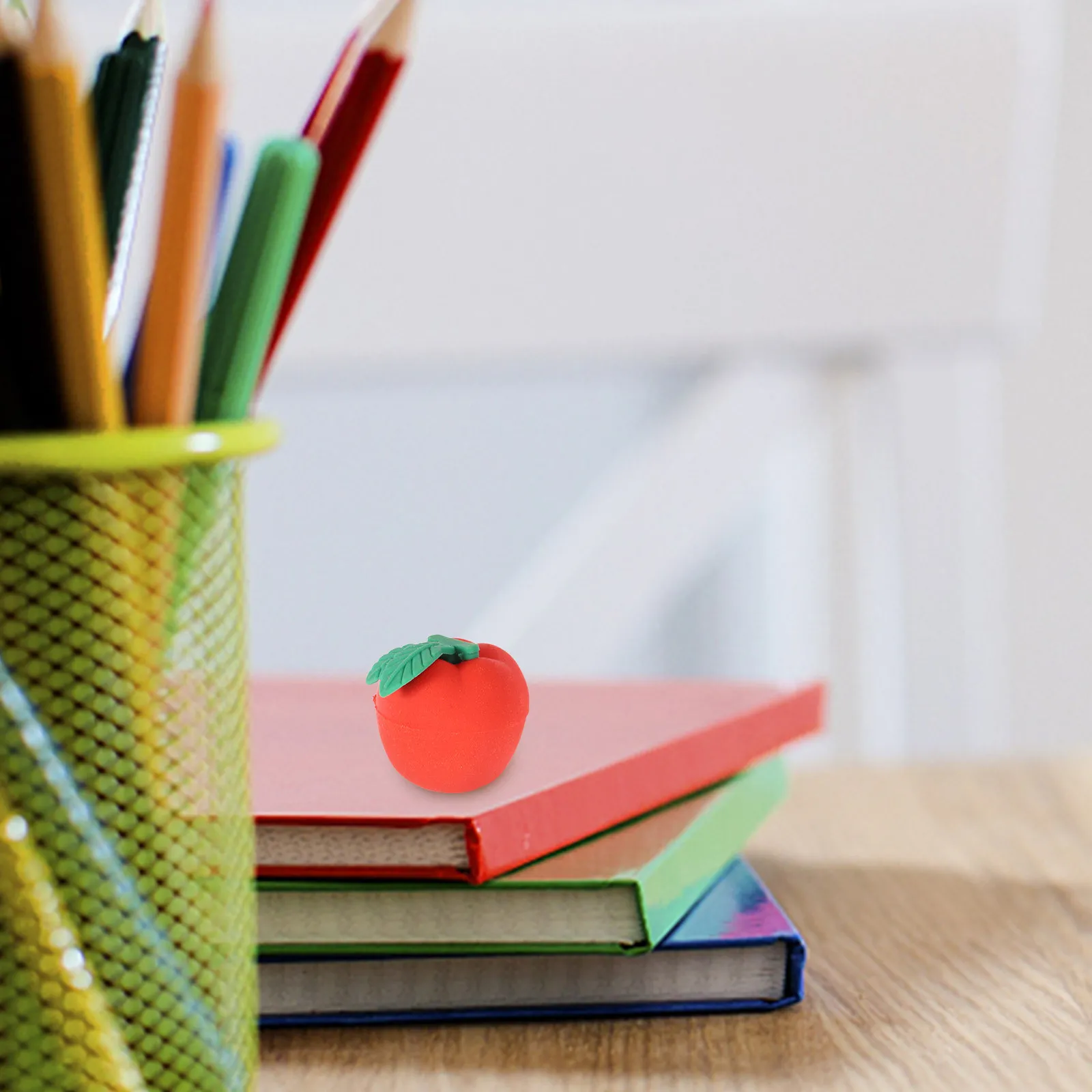 30Pcs 빨간 지우개 미니 과일 모양의 귀여운 연필 지우개 어린이를위한 교실 보상 학생 학교 용품 문구