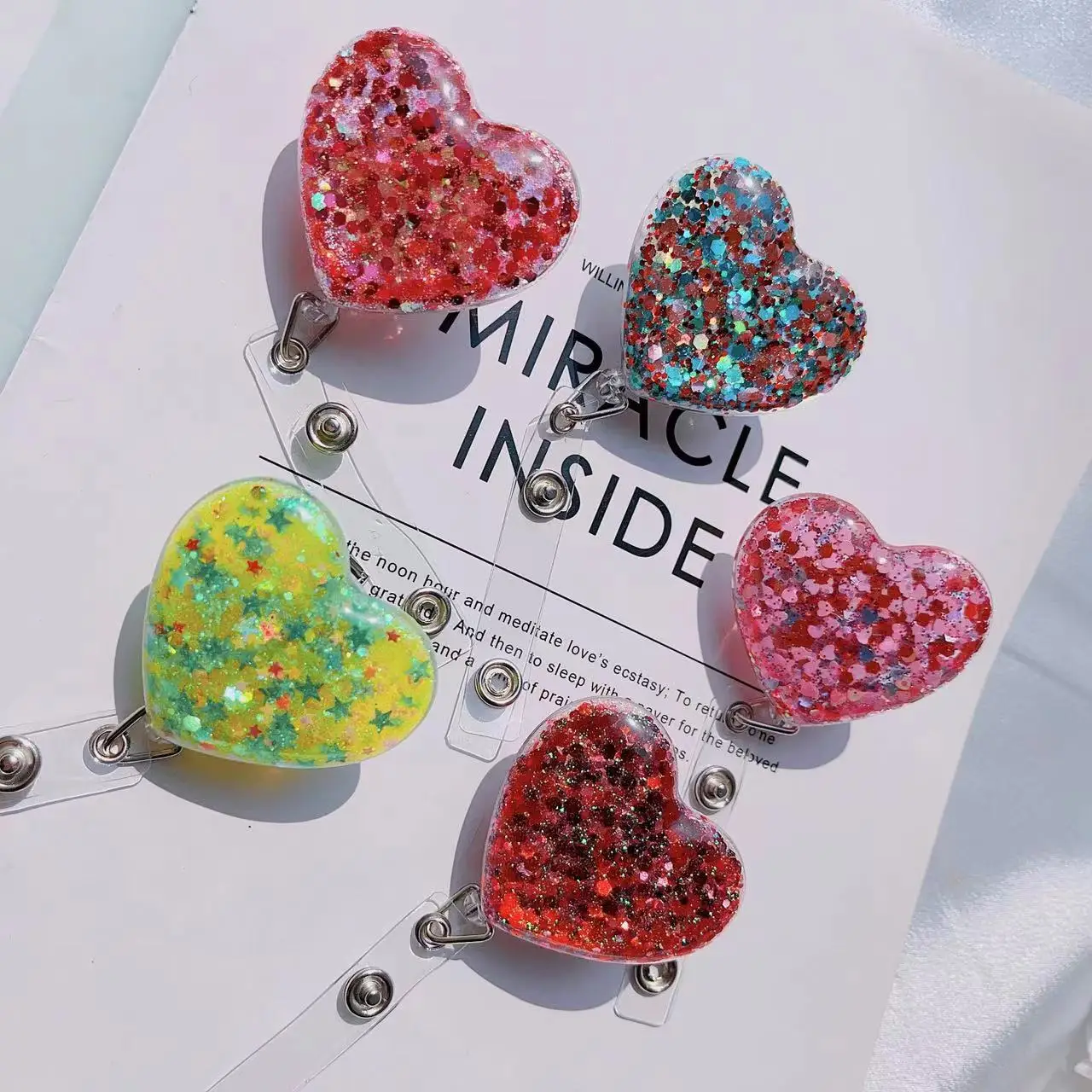 1pc Glitter Heart Capsule Nurse Doctor Retractable Badge Holder Reel  Exhibition Student ID Chest Card Alligator Clip Gift - AliExpress