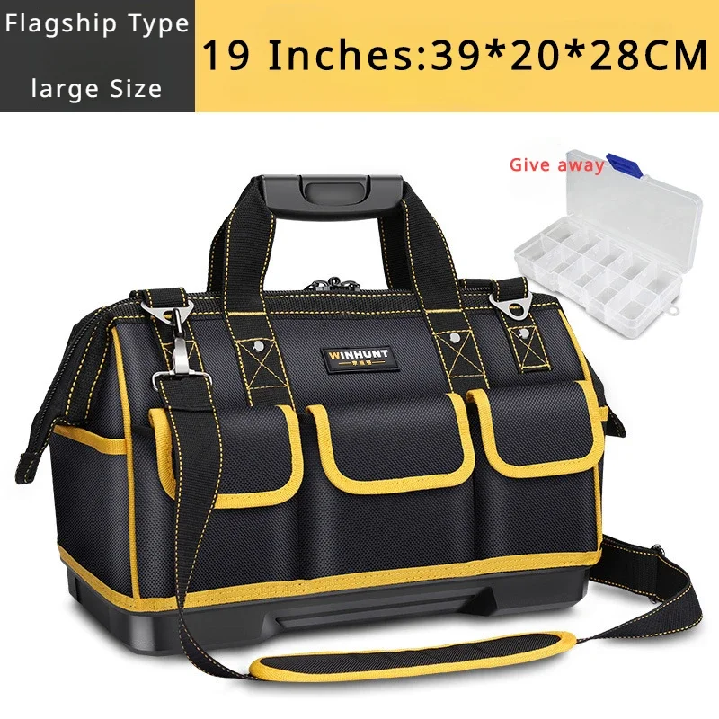 Large Capacity 23 Inch Oxford Cloth Professional Maintenance Reinforced Electrician Square Working Tool Bag Storage Toolkit