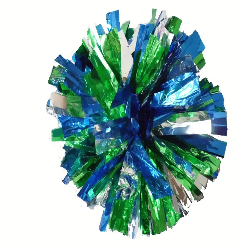 10Pcs 32cm Cheerleader Dancing Pompoms Mixed Color with Rings Handle
