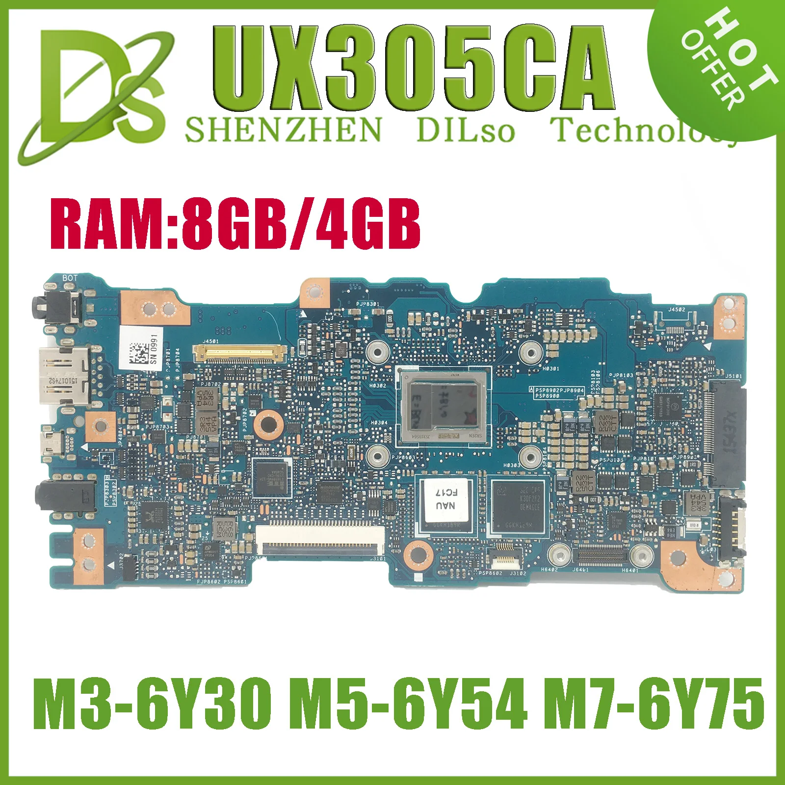 Placa-mãe Portátil com M36y30 Cpu m5 4gb gb de Ram Mainboard Rev 2.0 para Asus Zenbook U305c Ux305 Ux305c 100 Testado Kefu-ux305ca