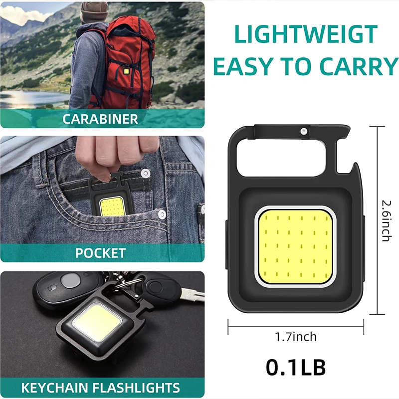 Mini Keychain COB Work Light USB Chargeable Car Repair Light Emergency Outdoor Camping