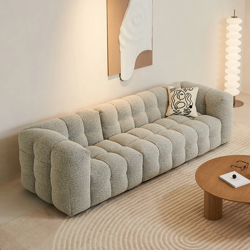 

Modern Large 3 Seater Sofa Sponge Caterpillar Salon Longue Lambswool Living Room Sofas Chair White Muebles Designer Furniture