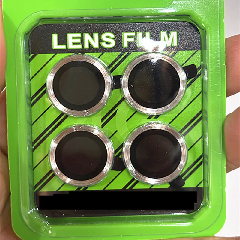 Premium 3D Slip-Type Metal Ring Camera Protector with Full Glass Cover