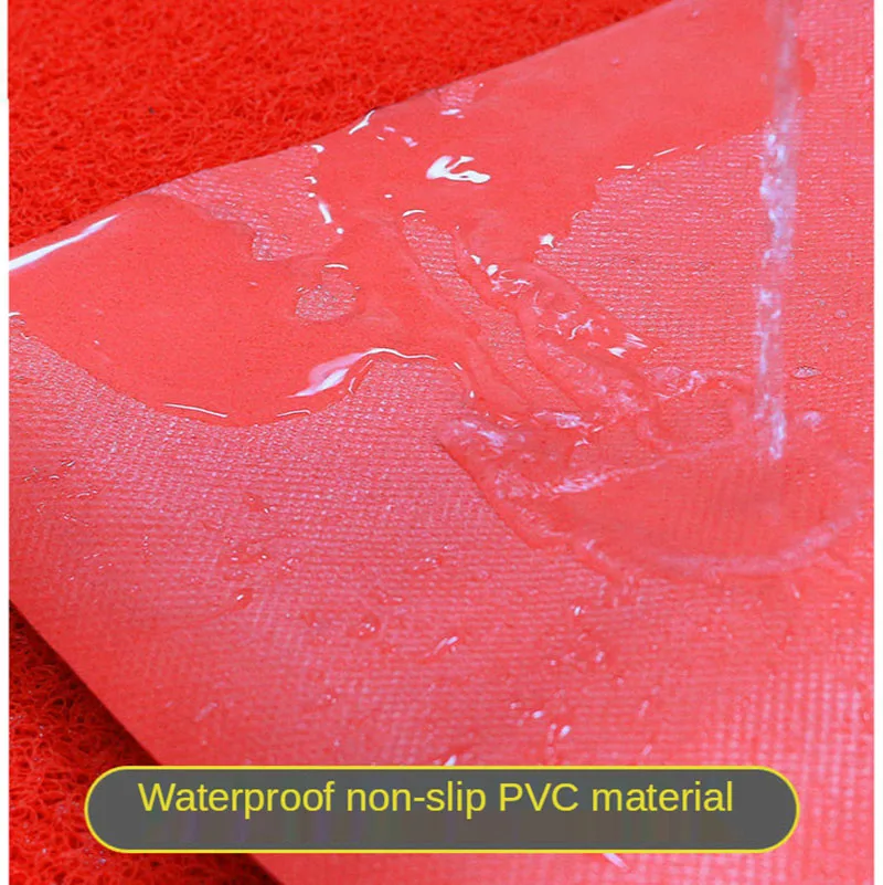 Large Red Silk Ring Thickened Carpet Floor Mat Welcome Door Mat Custom Cut Waterproof Non-slip Foot Mat PVC Washroom Floor Mat 3
