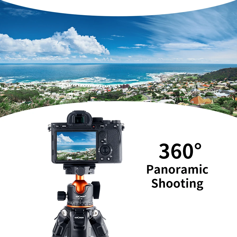 Tripod Ball Head Camera Head Adapter K&F CONCEPT BH-35L Ballhead Tripod Mount Adapter 35mm Large Ball Head Adapter QR Plate 1/4inch Aluminium Alloy 15kg Payload