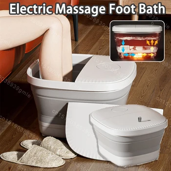 อ่างแช่เท้าอัตโนมัติพร้อมระบบนวดและทำความร้อน พับได้ ควบคุมอุณหภูมิคงที่ ช่วยคลายเครียด ผ่อนคลาย และนวดสปาเท้า 1