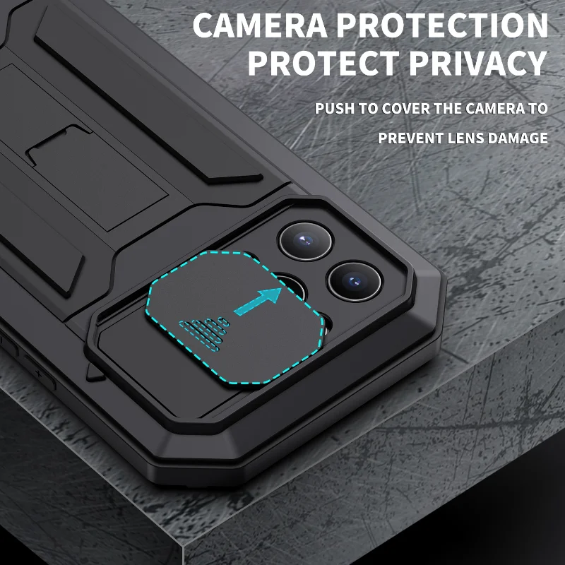 Luxury Camera Protection Case For iPhone 15 14 Pro Max 14 Plus 13 Pro Max 13 Mini Case With Tempered Glass Metal Back Cover
