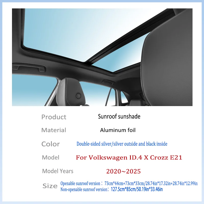 Car Sun Shades Cover For Volkswagen ID.4 X Crozz E21 Auto Sunroof Sunshade Protector Anti-UV Heat Isolate Accessories