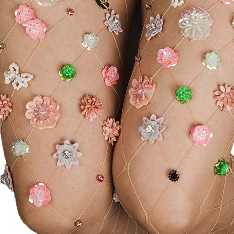 Three Dimensional Butterfly Flower Hollowed Out Pantyhose, Niche Design, Versatile Slim Fitting Mesh Sjavascript:ocks