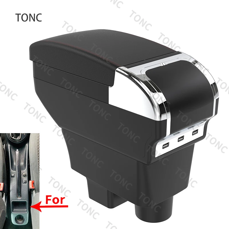 

For Skoda Fabia 2 Armrest 2008-2013 Center Console Storage Box Armrest With 6USB and Cup Holder 2009 2010 2011 2012