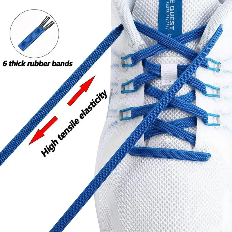 1Pair Elastic 7 Mm Width Shoelaces For Kids Adults