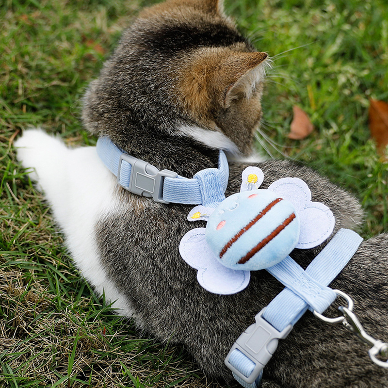 Adjustable Cat Harness Leash Set for Small Dogs Puppy Vest Outdoor Walking Lead French Bulldog Chihuahua Comfortable Pet Harness
