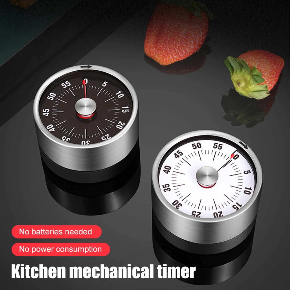 

Kitchen Magnetic Timer Stainless Steel Visual Timer 60 Minutes Mechanical Clock Reminder Accurate Timin for Cooking Baking Study