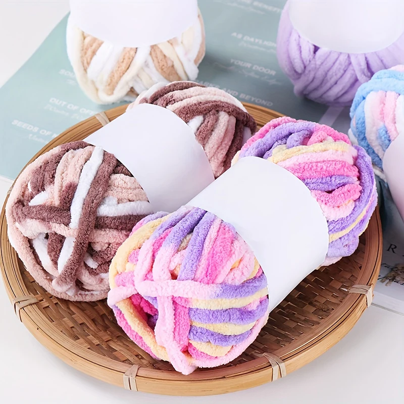 50g/ball Ice Strip Yarn Colorful Coarse Wool Yarn Thread Chenille Thick Yarn for Hand Knitting DIY Crochet Scarf Hat 6