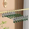 Windproof Metal Hanger For Clothes Home Pants Coat Non-slip Drying Hangers With Adjustable Clips Closets Storage Organizer 5