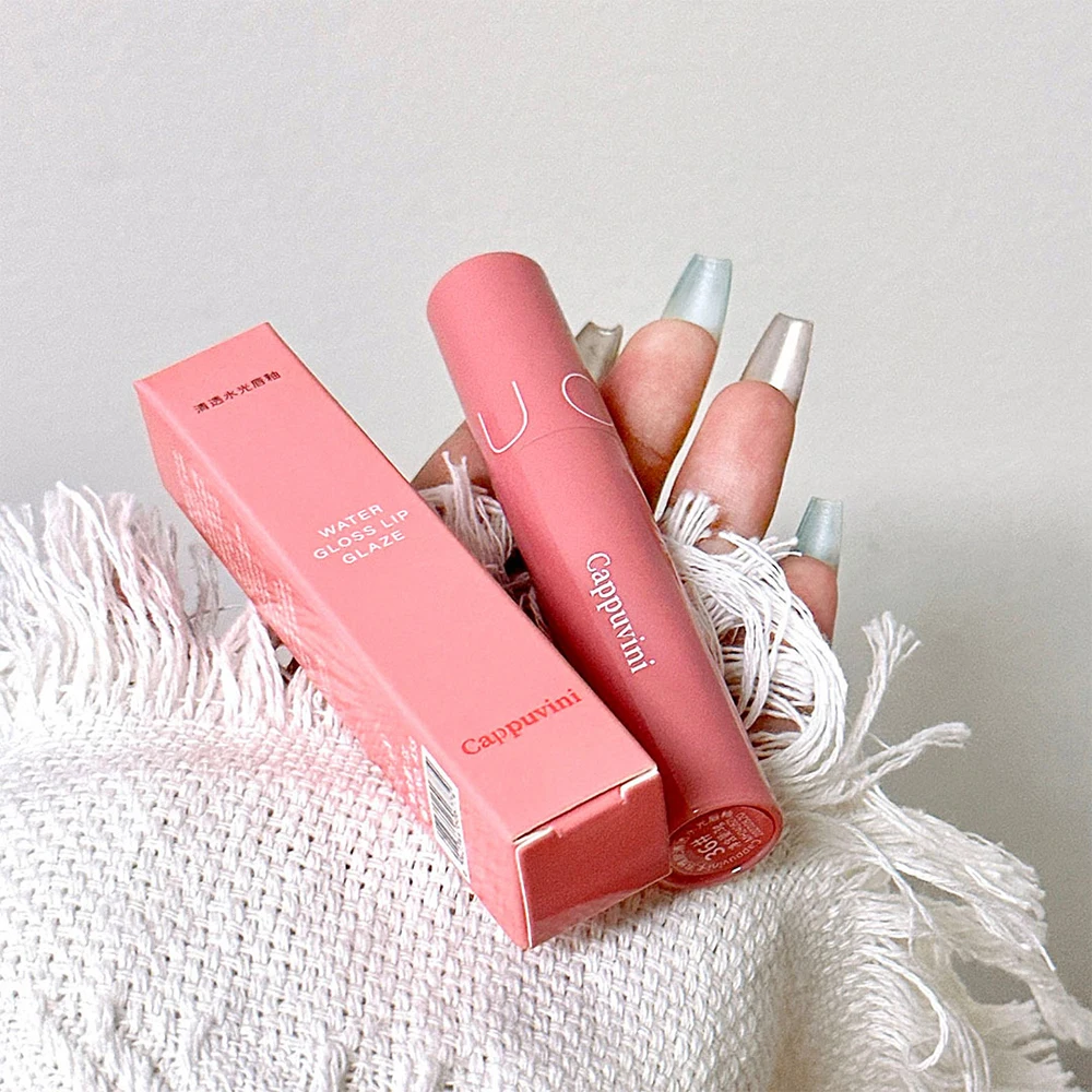 Cappuvini four-color clear water gloss lip glaze moisturizing juice lip gloss easy to apply long-lasting makeup lipstick lip gloss lip makeup lip glaze
