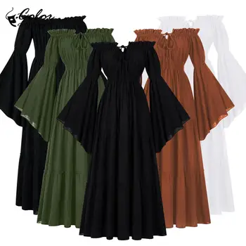 Color Cosplayer Medieval Gown Princess Queen Cosplay Costume Carnival Party Noble Dress Drama Vintage European Clothing