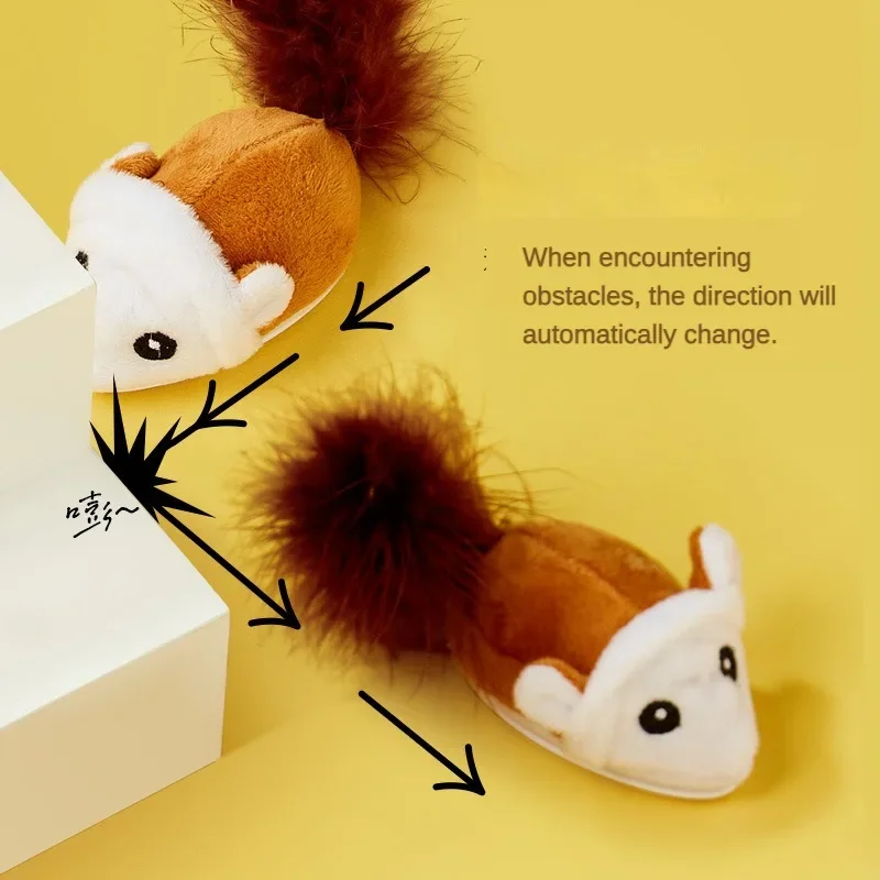 

Smart Running Mouse Cat Toy Interactive Random Moving Electric Cat Teaser Toys Simulation Mice Kitten Self-Playing Plush Toys