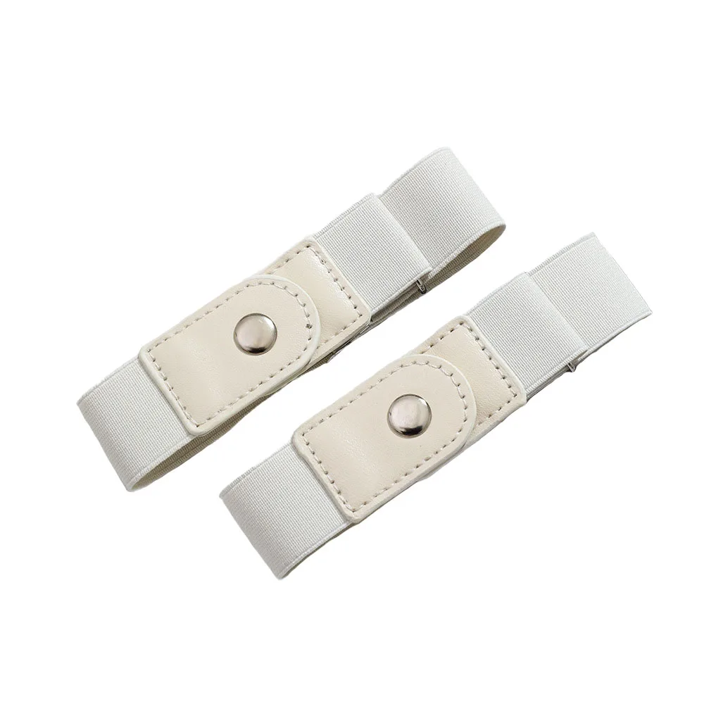 2pcs No Buckle Stretch Belt for Women Men Girls Boys Junior Jeans Pants Comfortable Buckle Free Invisible Elastic Waist Belt