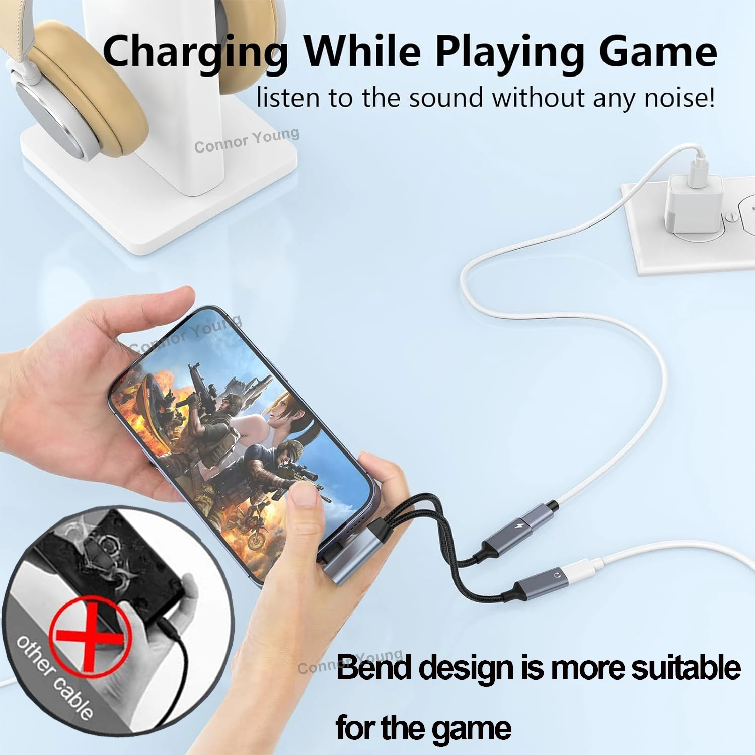 OTG 2 في 1 الكوع نوع USB C إلى 3.5 مللي متر جاك AU...