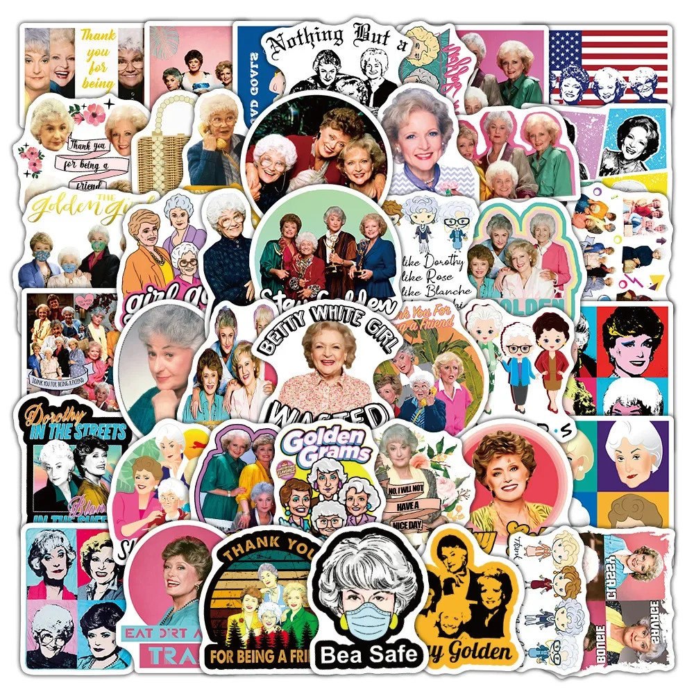 50 Stück TV SHOW The Golden Girls Aufkleber DIY Telefon Laptop Gepäck Skateboard Gitarre Helm Telefon Graffiti Aufkleber Spaß für Kinder Geschenk
