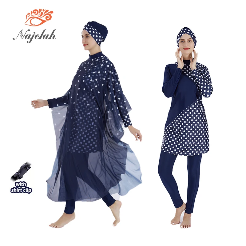 Burkini Muslim Swimwear 4PCS Cover Ups For Women Modest Long Sleeve Swimsuit Hijab Islamic