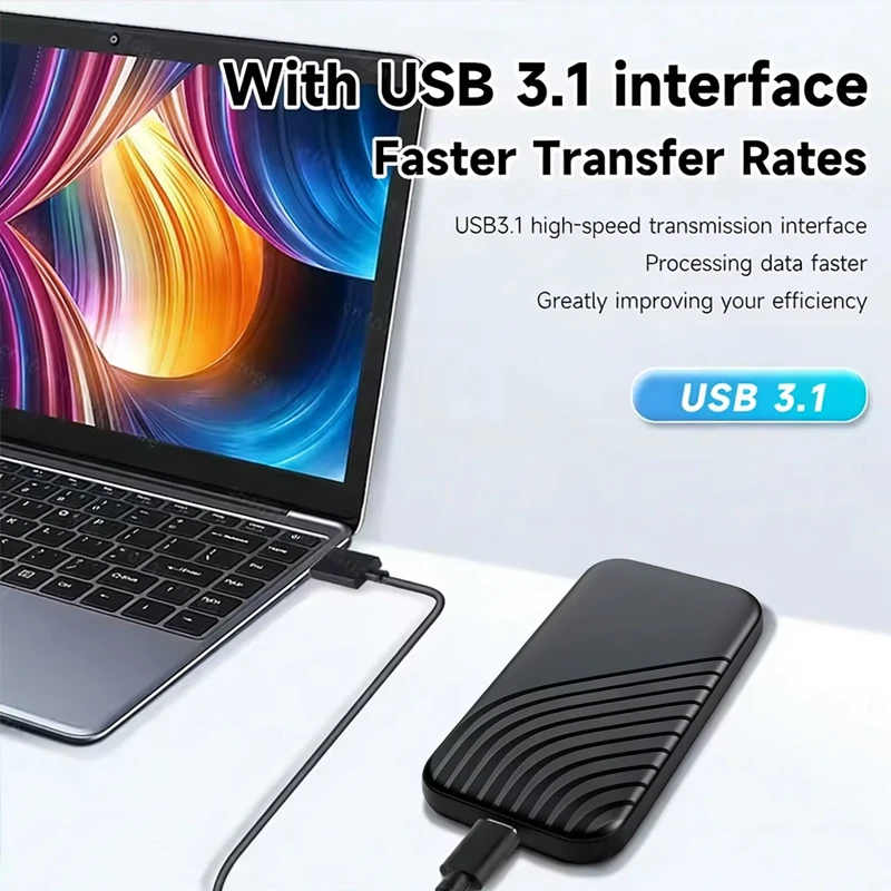 오리지널 외장 하드 드라이브 휴대용 SSD 16TB 외장형 솔리드 스테이트 드라이브 USB 3.0 타입 C 하드 디스크 고속 저장장치 PC Mac용