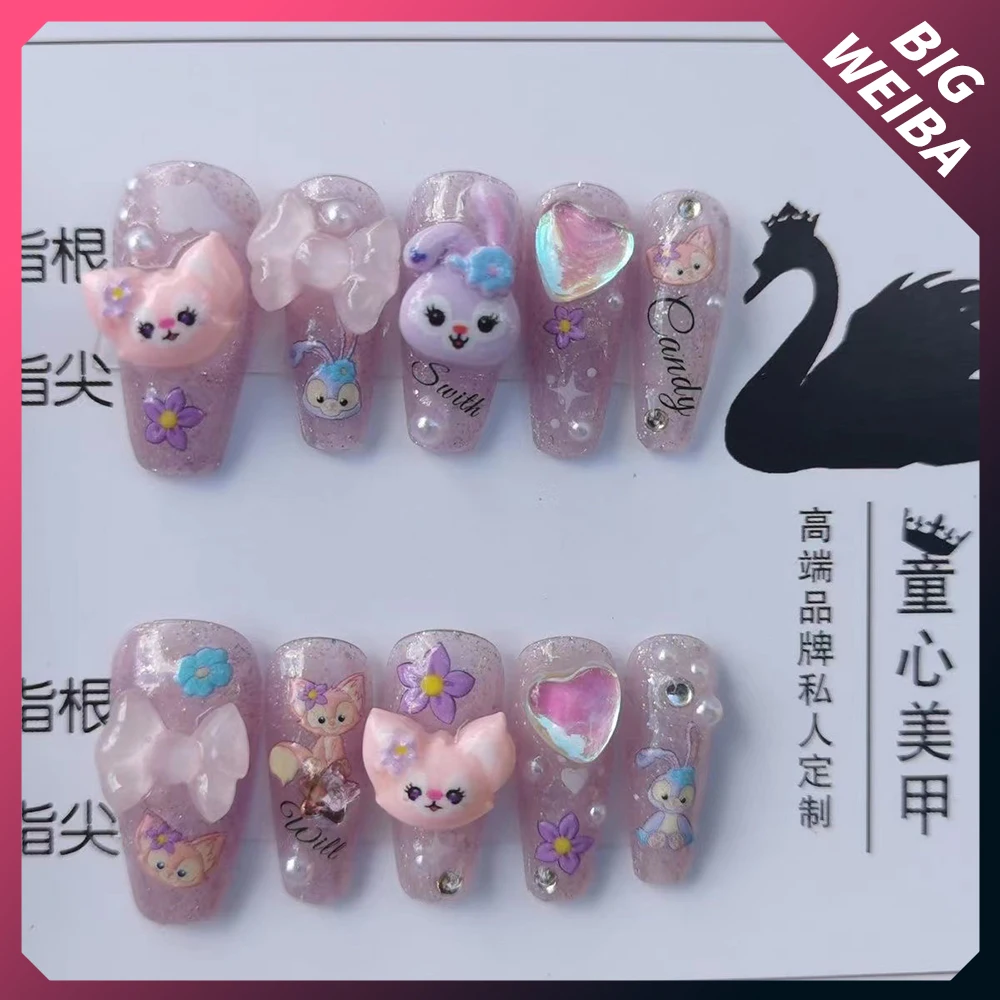 Desenhos Animados High-end Personalizado Puro Handwork Unhas Olá Kitty  Animação Pintados À Mão Diy Bonito 3d Unhas Capa Completa Adesivos De Unhas  Presente - Derivados De Animação / Produtos Periféricos - AliExpress