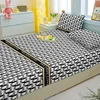 1 Simple Modern Letter Printed Matte Fitted Sheet, Bedroom Printed Bed Cover, Bedding (Excluding Pillowcases) 4