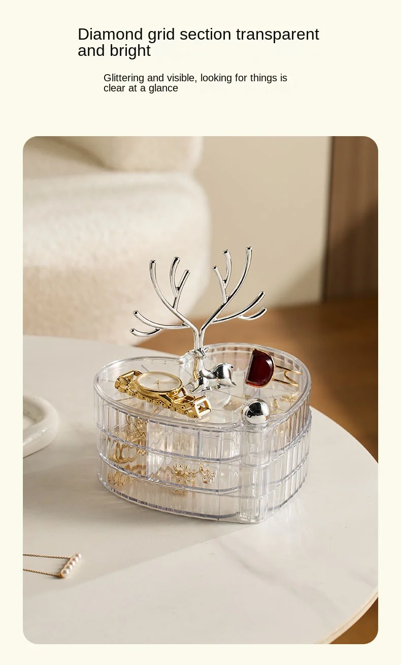 3 Layers Jewelry Storage Box Luxury Jewelry Organizer Plastic Large Capacity Earrings Rings Necklace Jewelry Organizer