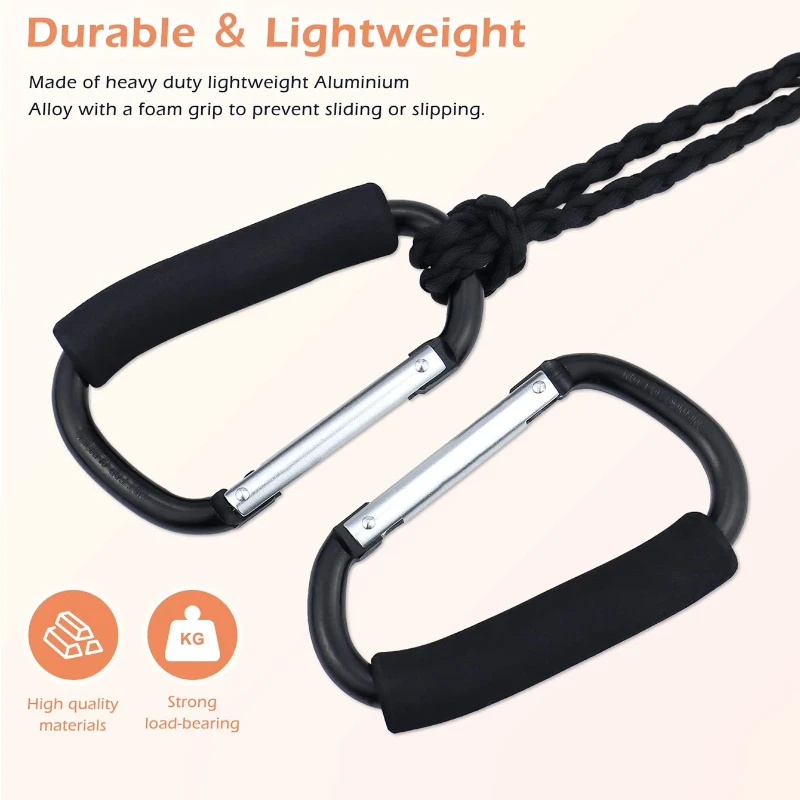Carabiner Caribeaner Clip,3" Large Aluminum D Ring Shape Carabeaner With Keyring Keychain Hook