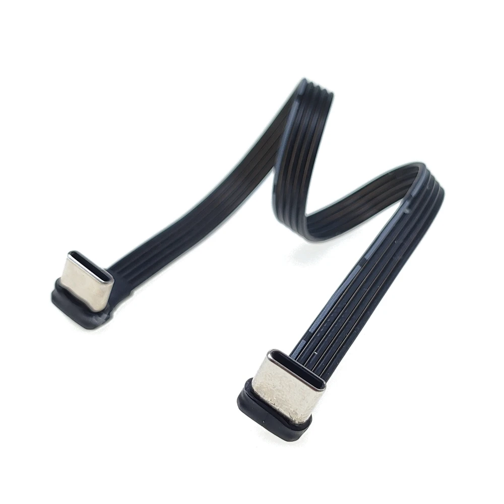 Usb 2.0 Tipo-c Cabo Plano da Extensão do Cabo Fpc Usb 2.0 Usb-c 90 ° para Cima para Baixo Tomada Angular 5cm1m 20cm 30cm 10cm 5cm