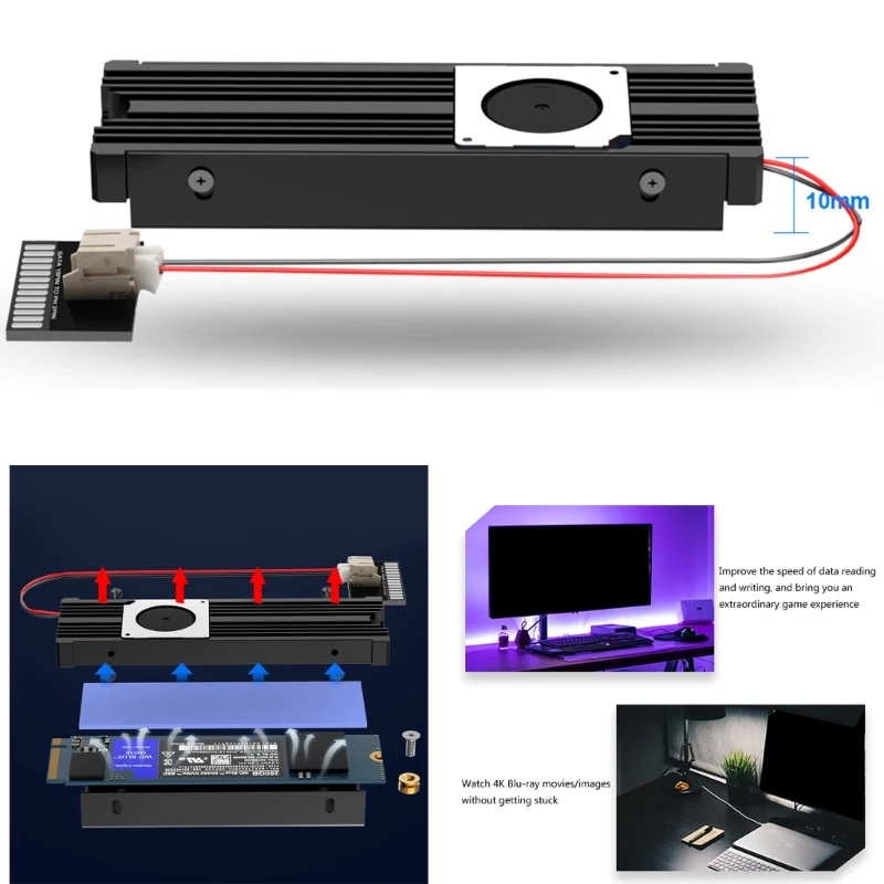 

M2 SSD Cooling Pad HeatSink NVME PCIE for M2 2280 SSD Hard Disk Heatsink Y3ND