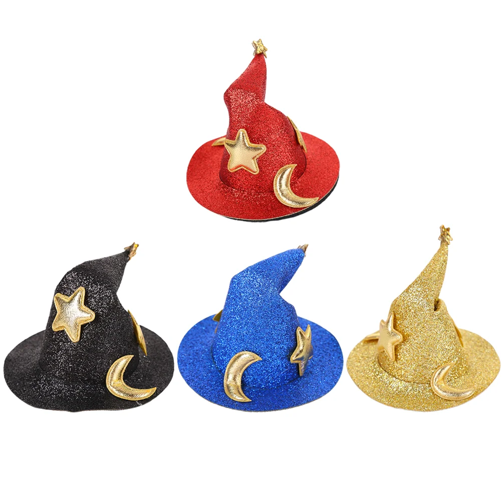

4 Pcs Top Hat Performance Party Billycock Props Hair Pin Ghost Alligator Clips The Fabric Halloween Headdress
